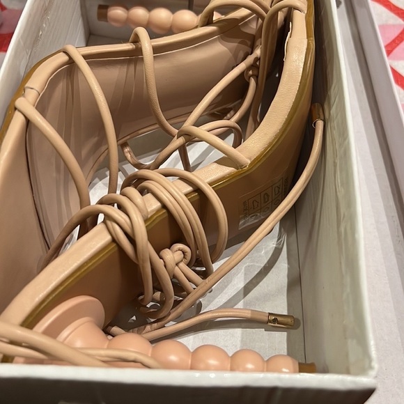 Faux Leather Strappy Cone Heels - Picture 5 of 6